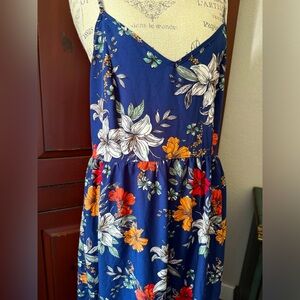 SHEIN XL Navy Floral Maxi Dress